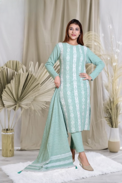 LADIES WOOLLEN KURTI PLAZO SET