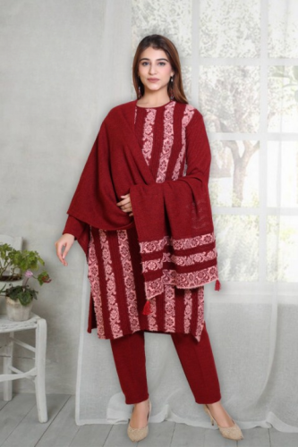 LADIES WOOLLEN KURTI PLAZO SET