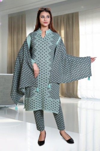 LADIES WOOLLEN KURTI PLAZO SET