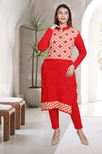 LADIES WOOLLEN KURTI PLAZO SET